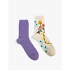 Koton Women's 2-Pack Floral Socket Socks Set, Beige(057), One Size