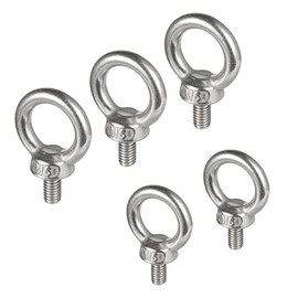 CCTVMTST 5 Pieces M6 304 Stainless Steel Male Thread Lifting Ring Eyebolt Screws Machinery Shoulder