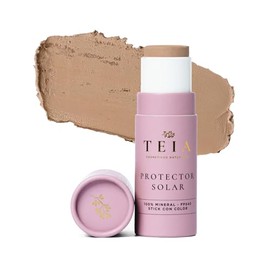 TEIA COSMETICOS Protector Solar Facial en Barra, FPS40, 100% Mineral con Color, Cobertura Alta, 4 Tonos (Medio)