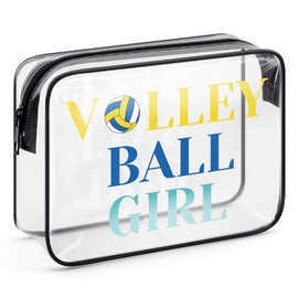 Volleyball Girls Gifts Clear Makeup Bag Volleyball Gifts for Volleyball Players Lovers Best Friends Birthday Gifts Volleyball Teams Gifts Volleyball Theme Gifts for Women Cosmetic Bag Volleyball Stuff