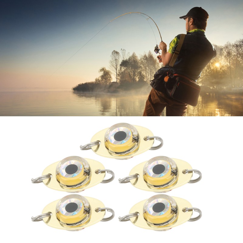 5Pcs Underwater Electronic Fishing Lure Lamp Corrosion Proof ABS LED