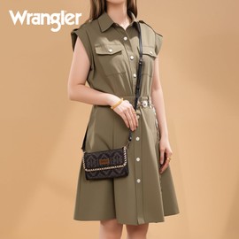 Wrangler Wristlet Wallets for Women Aztec Shoulder Bag Clutch Purses WG2212-C012BK