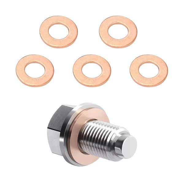 Mandark M12 x 1.5 Magnetic Car Oil Drain Plug, Stainless