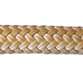 CBKnot 3/8" Premium Double Braid Polyester Rope 4,800 lb Tensile Strength, Marine, Sailing, Boating, Equestrian and More. (Beige, 3/8" x 25 ft. Hank)