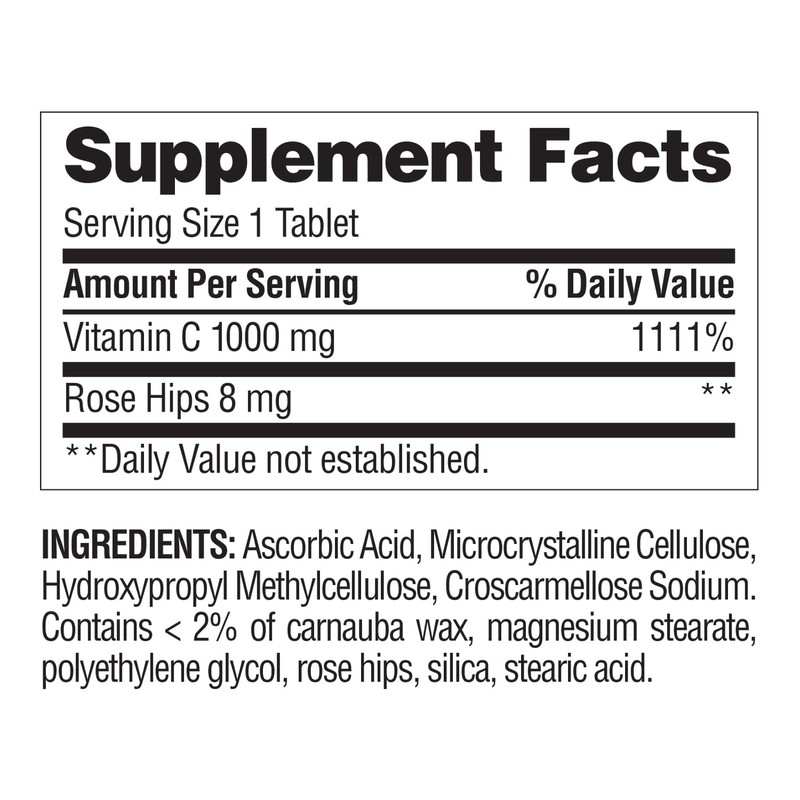 Nature's Wonder Vitamin C 1000 mg with Rose HIPS Tablets