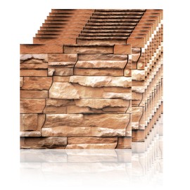 HOMMDECO 3D Brick Wall Panel 10PCS Wall Panels Peel and Stick Waterproof Wall Panel PVC Tile Stickers Foam Stone Peel and Stick Wallpaper for Wall Renovation