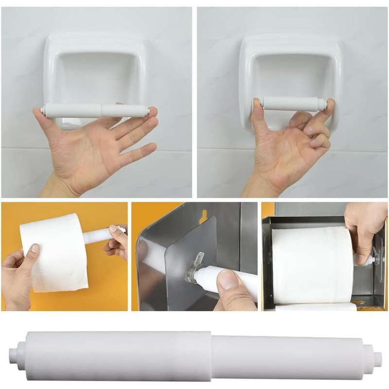 White Toilet Paper Holder, Toilet Paper Holder Roller Spindle Replacement