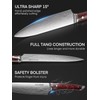 FOHERE Kitchen Knife Set with Ergonomic Red Pakkawood Handle, 5
