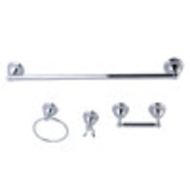 Kingston Brass BAK3961478C Restoration 4-Piece Towel Bar Bathroom Hardware Set, 24 inch Length, Polished Chrome