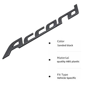 Car Emblem for Trunk lid Rear ABS Material Compatible with Accord car Badge car Style Replacement (Black)
