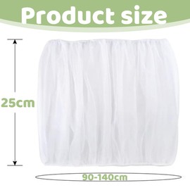 Bird Cage Cover, Bird Cage Net, Extra Soft, Airy, Protective Net Birds, Adjustable Bird Cage Cover, Bird Cage Protective Net, for Round Square Cages, Circumference 90-140 cm, Height 25 cm (White)