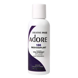 Adore Semi-Permanent Haircolor #186 Rich Eggplant 4 Ounce (118ml) (2 Pack)