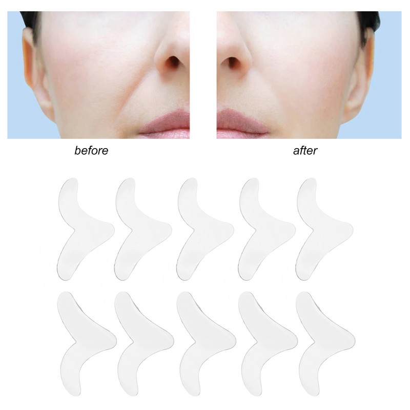 10 Pcs Wrinkle Stickers Hydrogel V Shape Moisturizing Nasolabial Folds