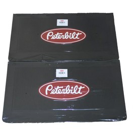 Peterbilt Motors 24" x 14" x 1/4" Battery Box MF0011P-FG Rubber Black Semi Truck Mud Flaps-Set of 2 with Bolt Kit
