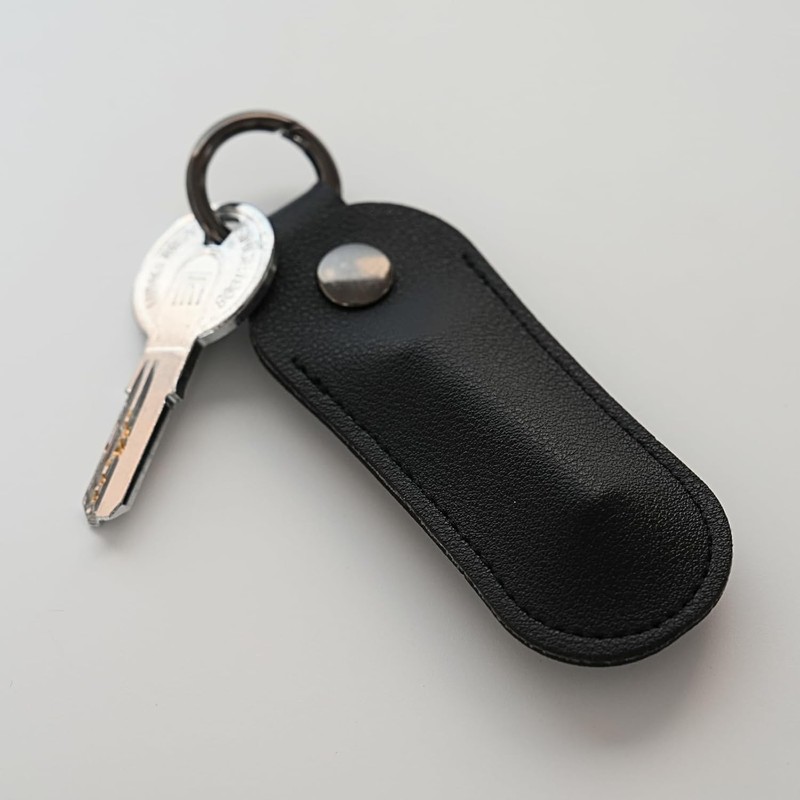 FUWAMORI Keychain with Leather Cover, Waterproof and Dustproof, Double Layered