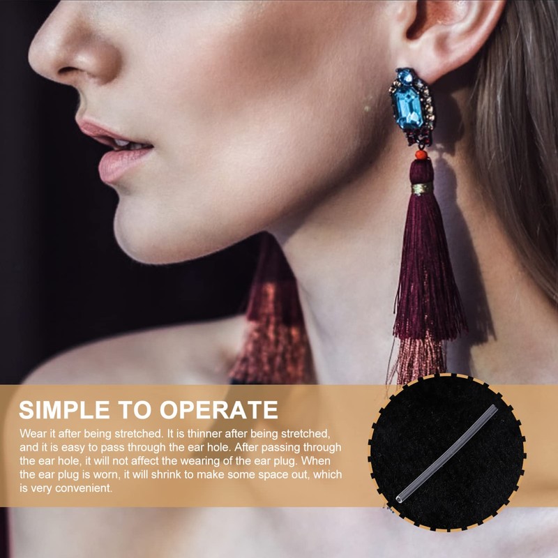 SOIMISS 50pcs Earring Post Sleeves Earring Sleeves for Sensitive Ears