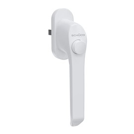 SCHÜCO Window handle with push button, window handle with lock button as child lock and burglary protection from the brand manufacturer Schüco