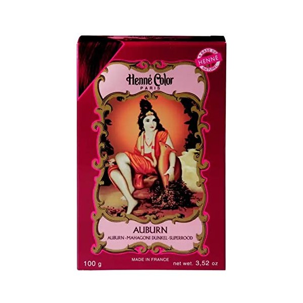 Henne Color Henna Powder 100g (Pack of 6) Auburn, Black, Brown, Chestnut, Copper and Mahogany By New Fashion House (Auburn)
