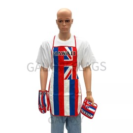 Kitchen Hawaii Flag Kitchen & BBQ 3pc Set w/Apron Oven Mitt Potholder Hawaii Flag