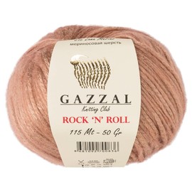 5 Ball (Pack) Gazzal Rock 'n' Roll Yarn, Total 8.8 Oz. 21% Acrylic, 70% Polyamide, 9% Lana Merino, Each 1.76 Oz (50g) / 125 Yrds (115 m), 3 Light DK, Pinkish Orange - 13479