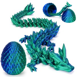 Magnetic Dragon Egg, Mysterious Crystal Dragon Egg Surprise Toys, Articulated Crystal Dragon Eggs with Dragon Inside (Blue green)