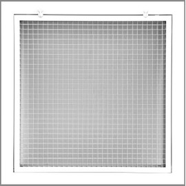 HVAC Premium 18" x 18" Cube Core Eggcrate Return Air Filter Grille for 1" Filter - Aluminum - White [Outer Dimensions: 20.5" x 20.5"]