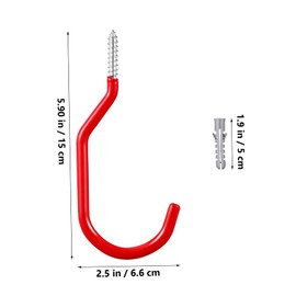 TEHAUX 10 Pcs Heavy Duty Bicycle Storage Hooks Wall Mount Screw in Bike Hooks with Expansion Tubes for Garage for Hanging Bicycles Scooters Tires and Tools