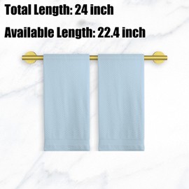 Newfun 24 Inch Brushed Gold Bath Towel Bar,2Pcs Towel Racks for Bathroom Rod Classic SUS304 Stainless Steel Bathroom Towel Holder Wall Mounted