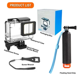 Compatible for Go Pro Hero 7 6 5 Black Waterproof Housing Case 45M/147FT Protective Underwater Dive Case Shell with Cameras Handle Mount Accessories Kit