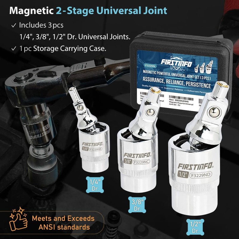 FIRSTINFO F3229N 3-Piece Magnetic 2-Stage Universal Joint Set|2-Stage Design Changes