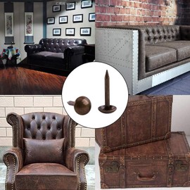 Furniture Stud, 200pcs Upholstery Nail Tack Stud Antique Upholstery Nail Wood Decorative Tack Stud for Home Furniture Decor(11x17mm-Type1, Green Bronze)