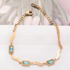 VISSEN Blue Square Cubic Zirconia Gold Plated Bracelet For Women