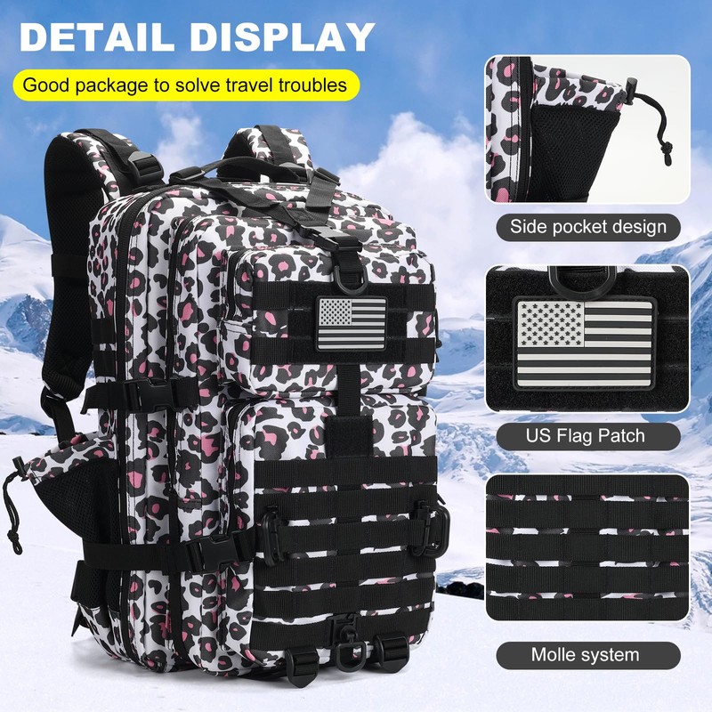 Hannibal Tactical 45L MOLLE Assault Backpack, Tactical Backpack Military Army