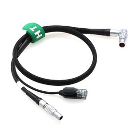 HangTon Cable for Teradek COLR to ARRI ALEXA Mini, Mini LF, Classic, XT, SXT，LF Camera, Remote Control Ethernet Power, Rotated Angled 10 Pin to 2 Pin RJ45, 60cm