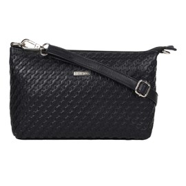 STARHIDE Women's Leather Cross Body Shoulder Bag with Long Adjustable Strap And a Inner RFID Protected Pocket 5630 (Black)