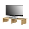 Pemberly Row Large TV-Monitor Riser in Light Oak Wood Finish