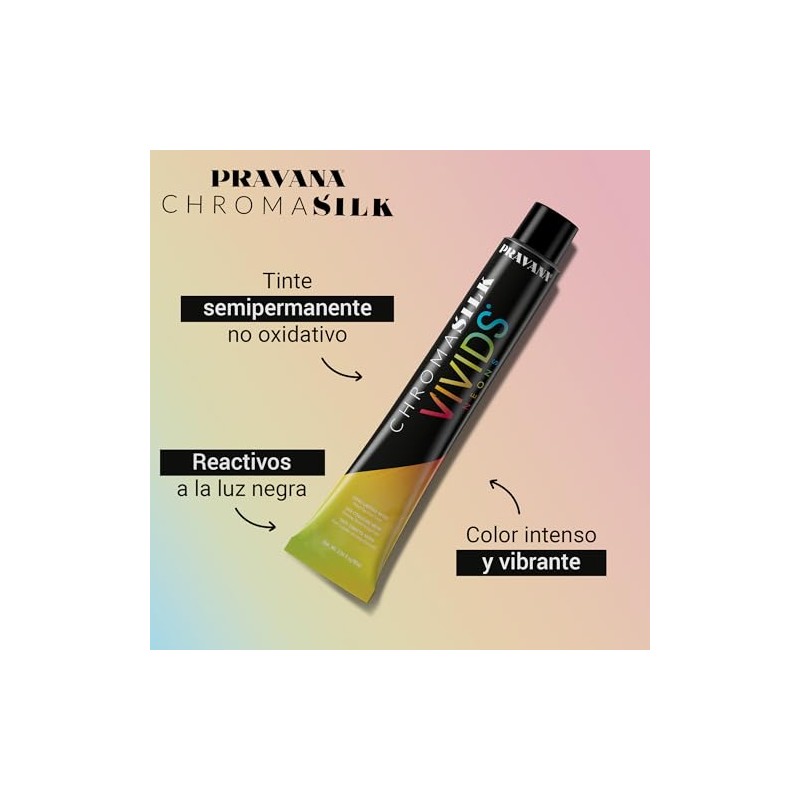 PRAVANA ChromaSilk Tono Neons Pink Tinte Semipermanente Brillo Cabello 90ml
