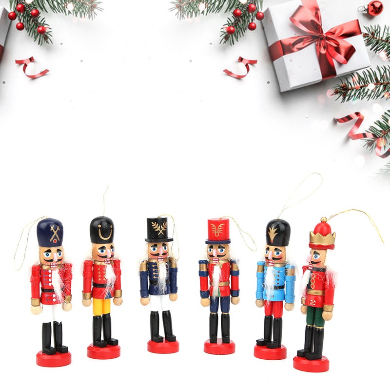Wooden Nutcracker Doll Soldier Puppet Christmas Ornaments Decoration for Home