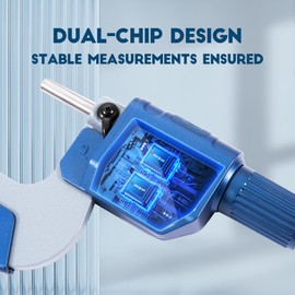 Dasqua Precision Professional 2-3'' Digital Outside Micrometer with Carbide Tip Measuring Tool Metric/inch Conversion