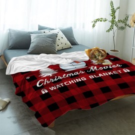 Singingin Christmas Movie Watching Blanket Super Soft Flannel Fleece Snowman Red Black Buffalo Plaid Throw Blanket Cozy Fuzzy Plush Blankets for Couch Sofa 40x50inch