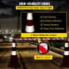 28 In Orange Traffic Cones With Reflective Collars Weighted Base