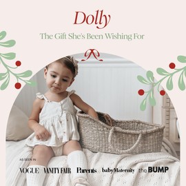 BEBE BASK Premium Baby Doll Bassinet - Handcrafted & Award-Winning Seagrass Moses Basket - Doll Carrier with Luxe Mattress