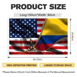 Vintage American America Usa Colombian Colombia Flags For Outside Yard 3x5 Ft Double Sided Printed 100d Polyester Lightweight Garden Welcome Outdoor Banner Brass Grommets
