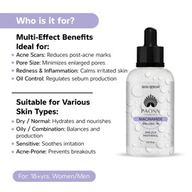 Niacinamide Face Serum 10% + Zinc 1% (1.01 fl. oz.), Clear Glowing Skin, Skincare, Pore Reducer, Hydrating Facial Serum, Vitamin B3, Oil Control