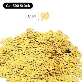 GoldRock Confetti 90th Birthday Decoration Gold, Pack of 500 Table Decoration 90th Birthday Man Woman Confetti Decoration 90th Birthday Woman Man Decoration Table Confetti Cannon Confetti Decoration