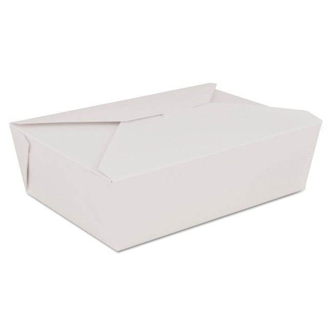 Southern Champion Tray 0773 #3 ChampPak Retro Take-Out Container, White Paperboard with Poly Coated Inside, 7-3/4" L x 5-1/2" W x 2-1/2" H (Pack of 200)