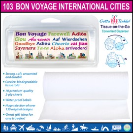 Premium Quality Mini Toilet Paper Rolls | Travel-Size | Convenient Plastic Dispenser | Lightweight & Compact | Bon Voyage Tourists (3-Pack) (103 Bon Voyage International Cities)