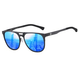 DUCO Retro Polarized Sunglasses for Men UV400 Protection Mens Sun Glasses Classic Vintage Shades with Lightweight AL-MG Metal Frame DC3052