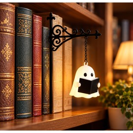 Halloween Ghost Book Lamp for Tabletop Decor – Cute 3D Night Light for Bedroom, Desk or Party