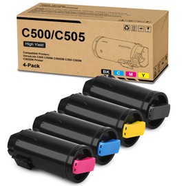 VersaLink C500/C505 Extra High Capacity Toner Cartridge Replacement for Xerox Versalink C500 C505 Toner Use for C500 C500DN C500N C505 C505DN C505N C505S Printer (4 Pack,B/C/M/Y)